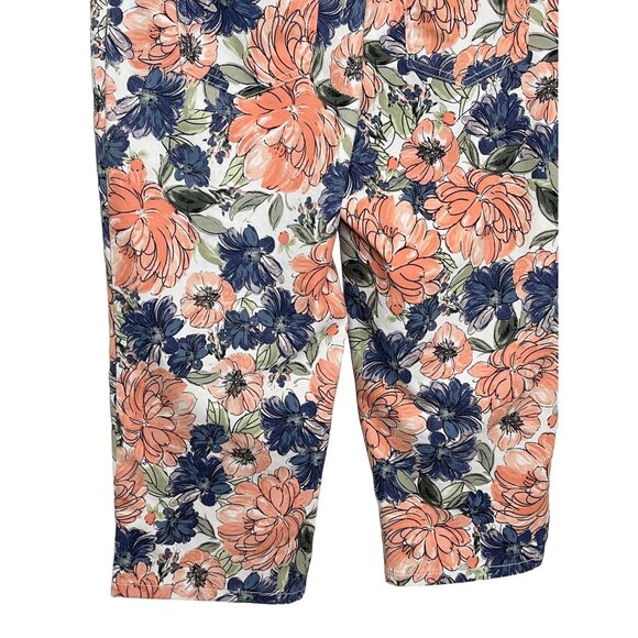 Ruby Rd Floral Cropped Stretch Jeans Women’s 12 Capris Boho Casual - Picture 10 of 12